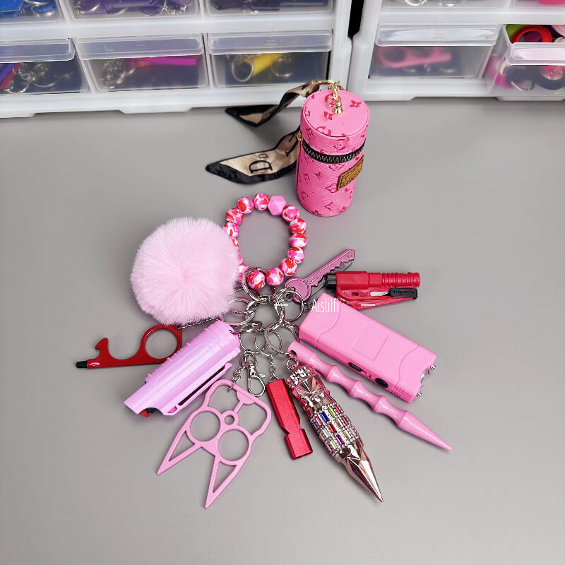 13 Pieces Original Beaded Bracelet Self-defense Keychain