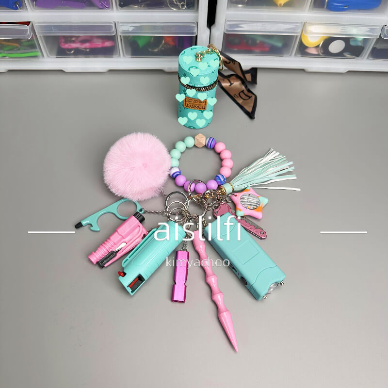 Original Beaded Bracelet Self Defense Key Chain 12 Pieces