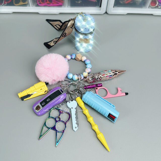 13 Pieces Original Beaded Bracelet Self-defense Keychain