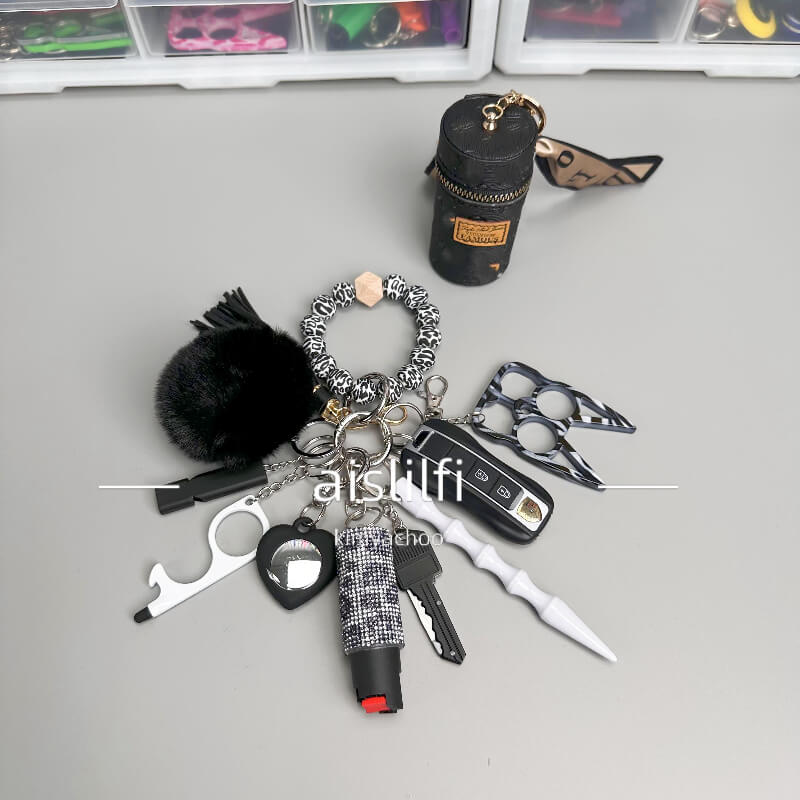 Original Beaded Bracelet Self Defense Key Chain 12 Pieces