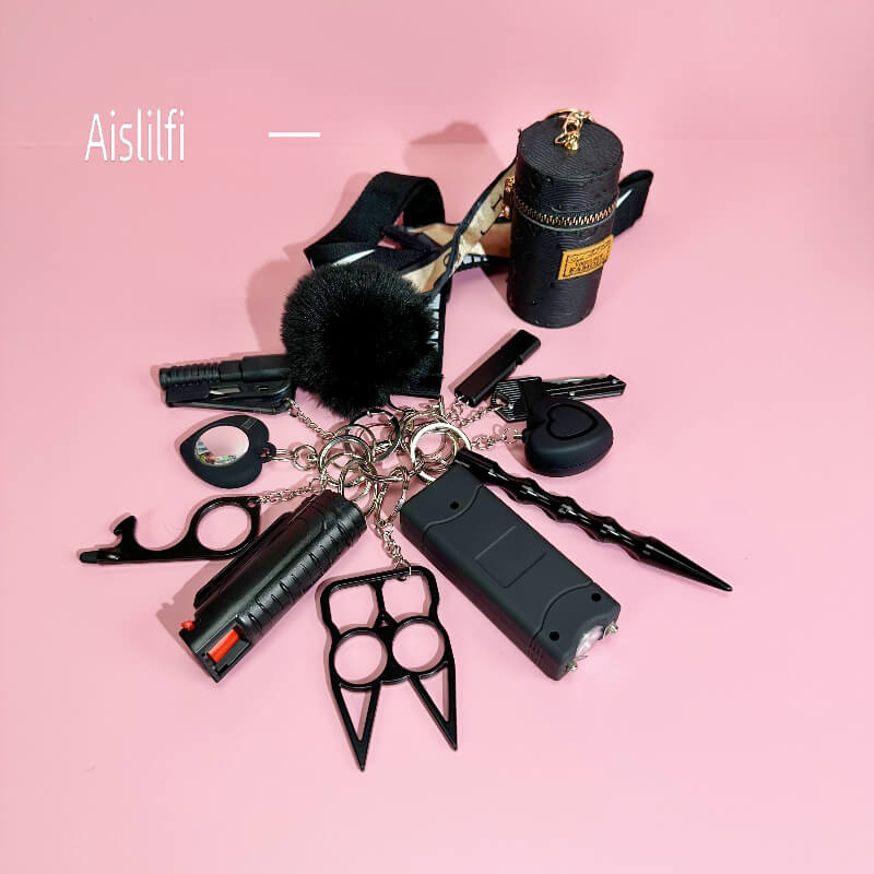 13 PCS Hanging Rope Self-defense Keychain