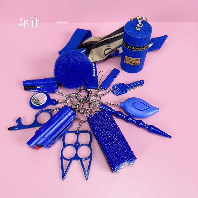 13 PCS Hanging Rope Self-defense Keychain