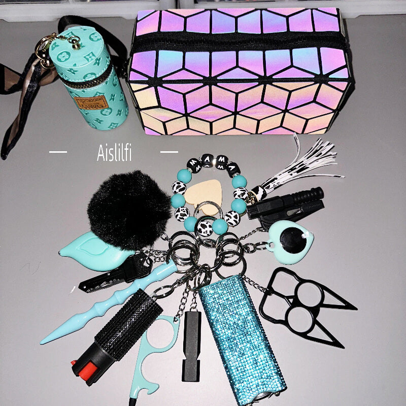14-Piece Luminous Self-Defense Keychain Kit