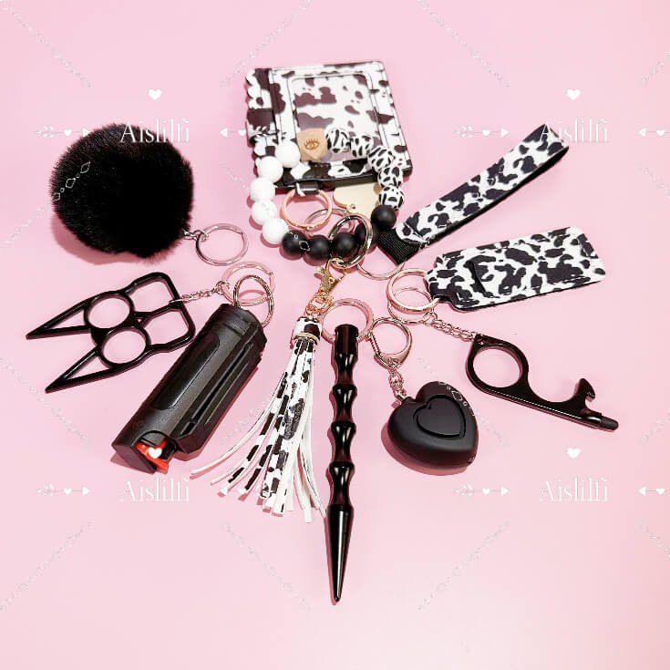 10 pcs Beaded Self Defense Keychain Kit