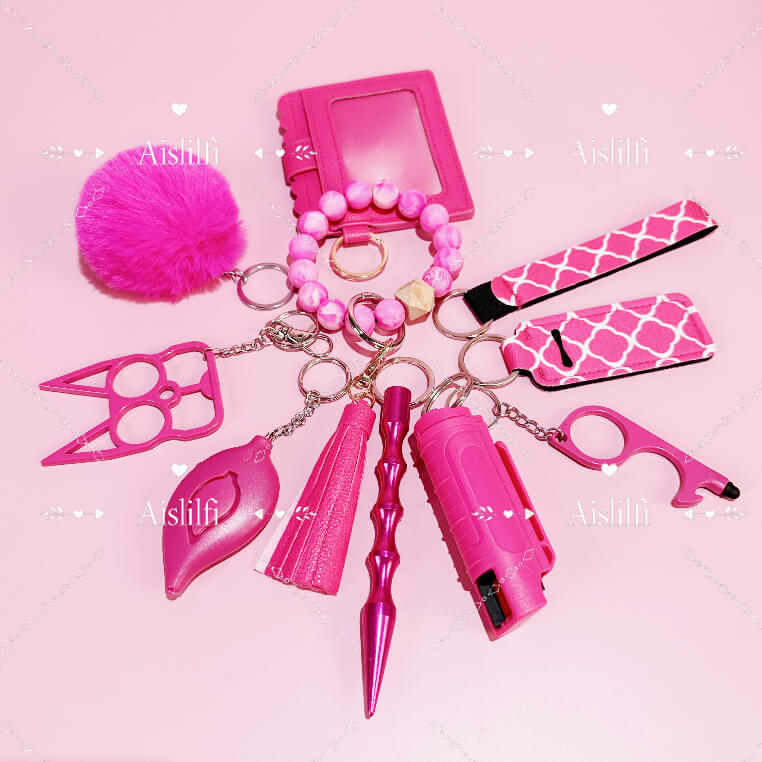 10 pcs Beaded Self Defense Keychain Kit