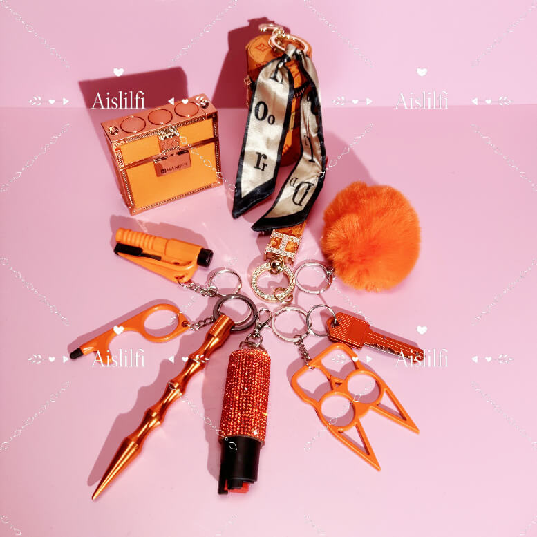 3-in-1 Lipstick Case Self Defense Keychain Kit