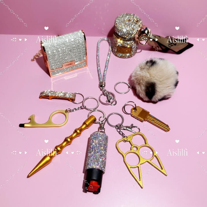 3-in-1 Lipstick Case Self Defense Keychain Kit