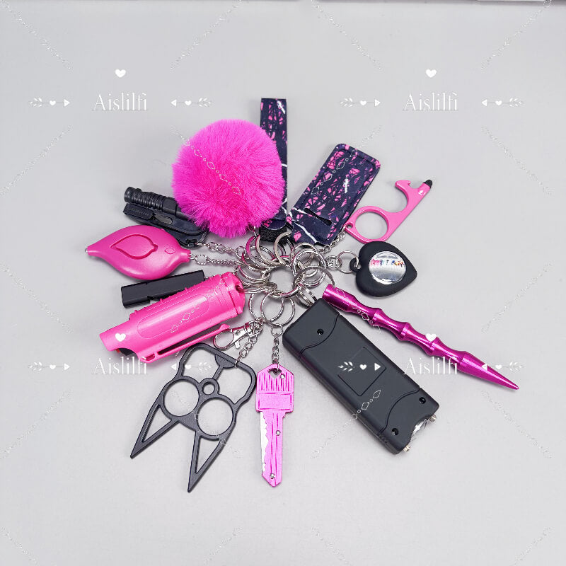 13-Piece Women's Self-Defense Keychain Kit