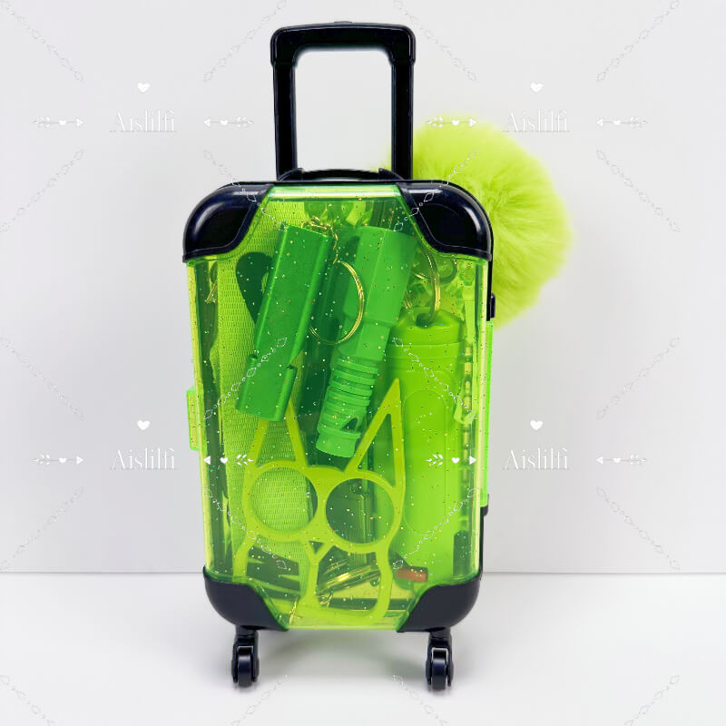 mini suitcase lanyard self defense keychain kit