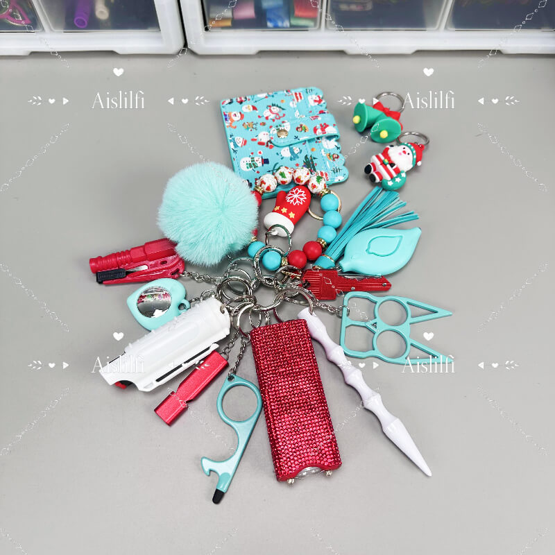 16-Piece Christmas Self-Defense Keychain Kit