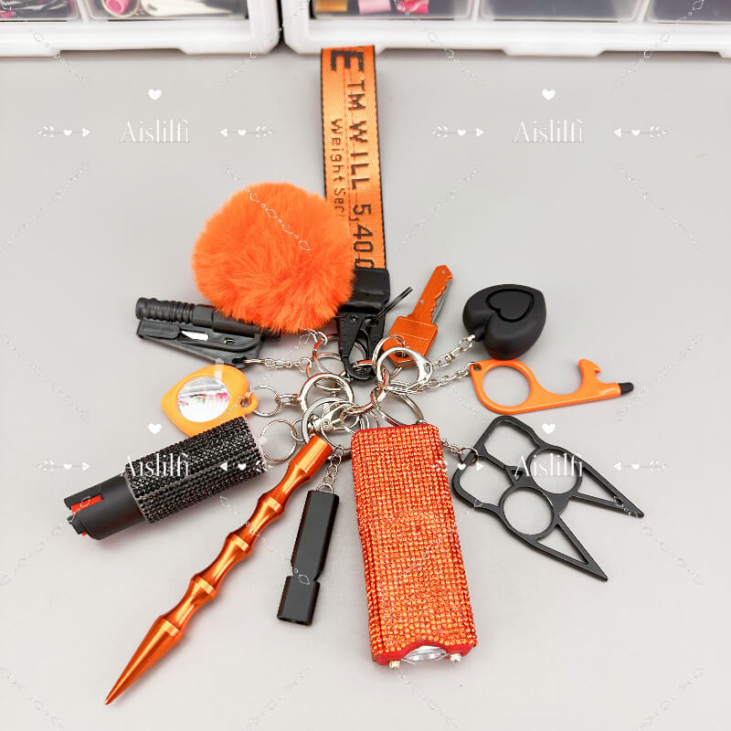 12 Piece Two Color Self Defense Keychain Kit