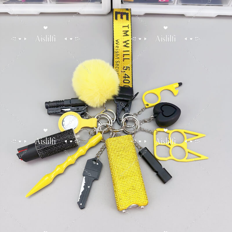 12 Piece Two Color Self Defense Keychain Kit