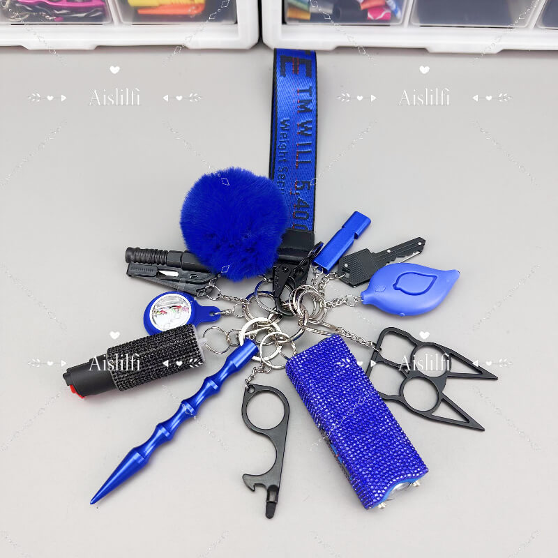 12 Piece Two Color Self Defense Keychain Kit