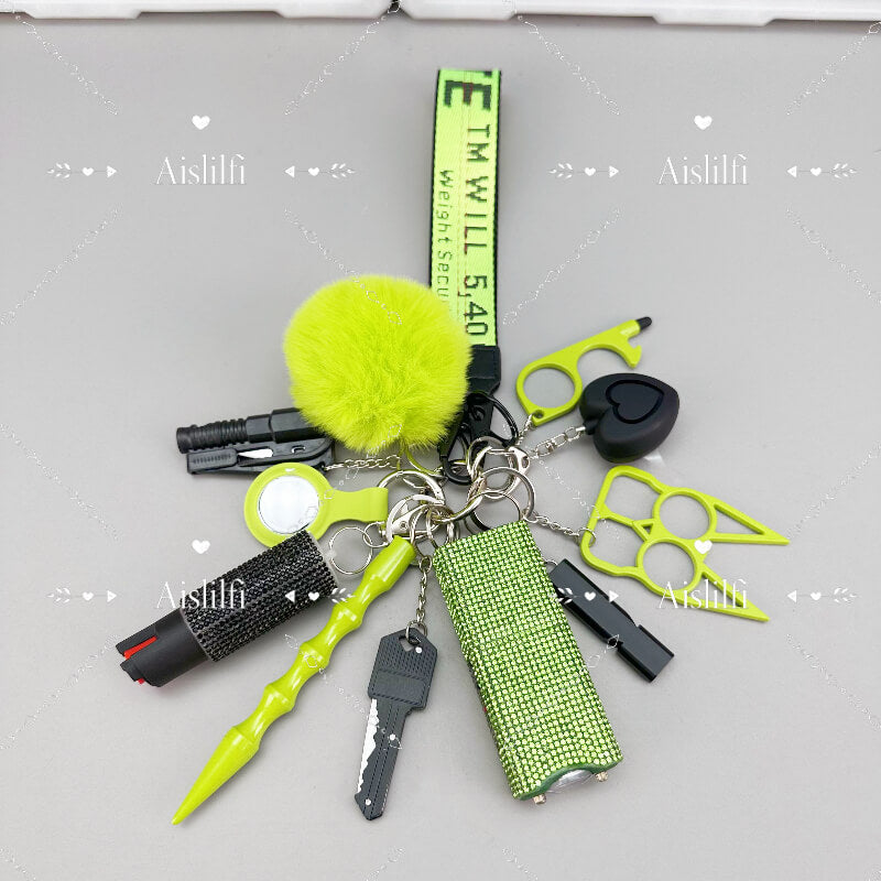 12 Piece Two Color Self Defense Keychain Kit