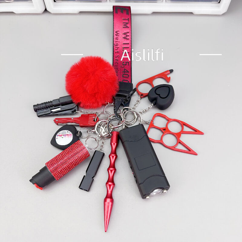 12 Piece Two Color Self Defense Keychain Kit