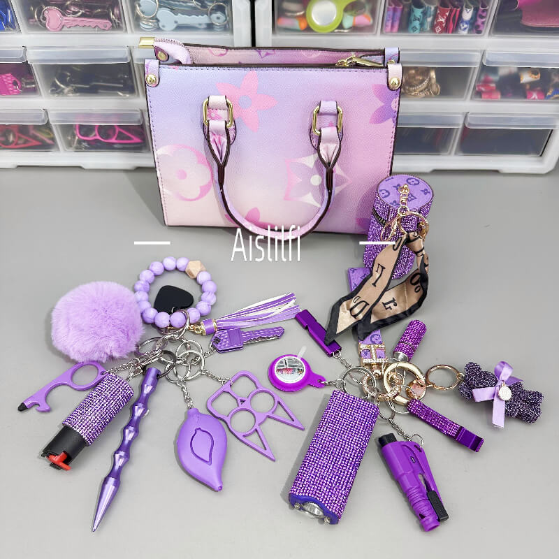 19-Piece Handbag Self-Defense Keychain Kit