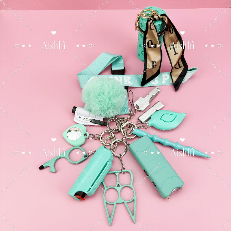 13 PCS Hanging Rope Self-defense Keychain