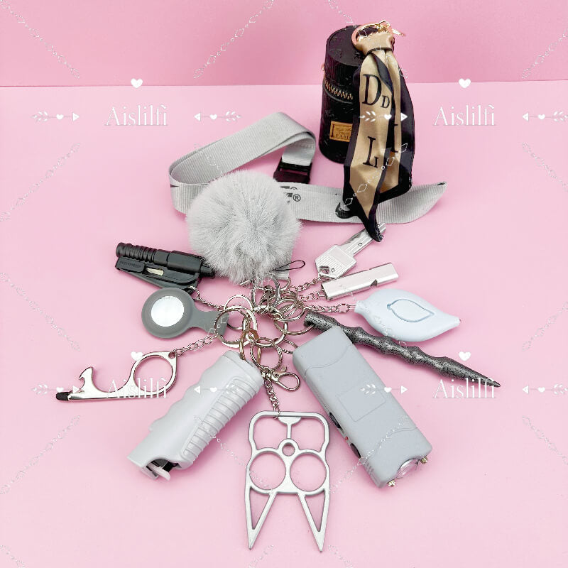 13 PCS Hanging Rope Self-defense Keychain