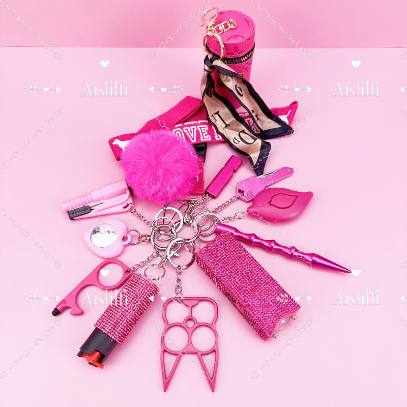 13 PCS Hanging Rope Self-defense Keychain