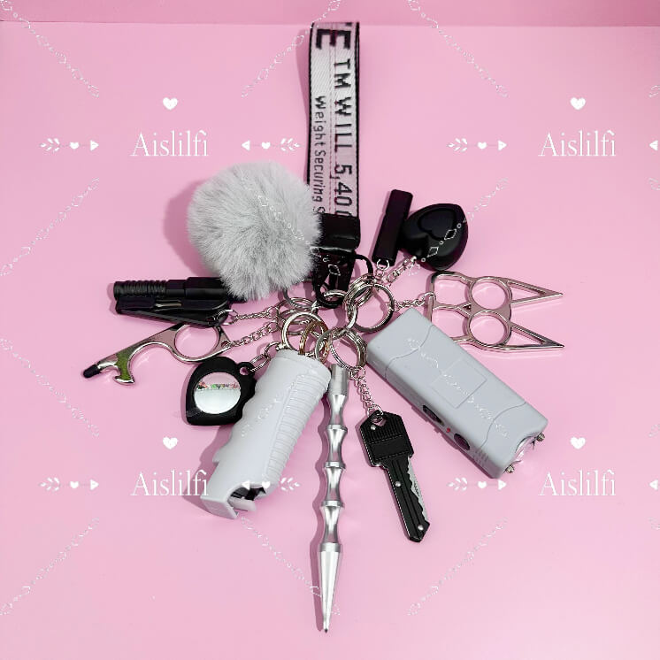 12 Piece Two Color Self Defense Keychain Kit