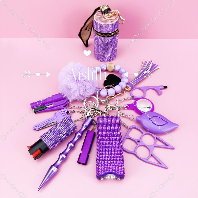 13 Pieces Original Beaded Bracelet Self-defense Keychain
