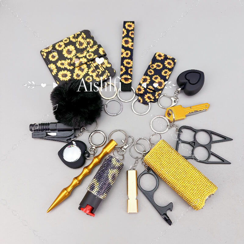 13-Piece Women's Self-Defense Keychain Kit
