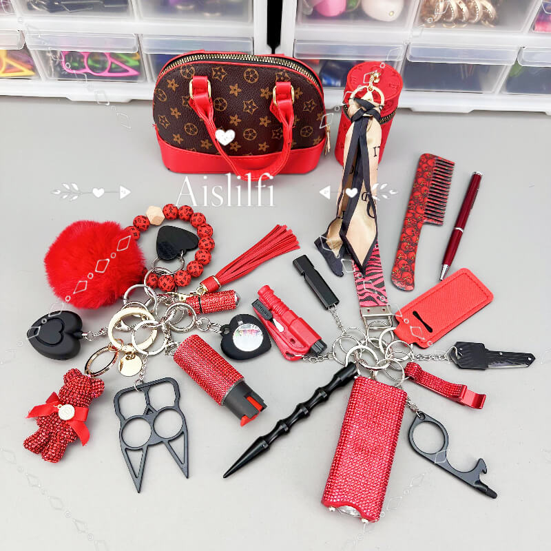21 Piece Mini bag Ladies Self Defense Kit