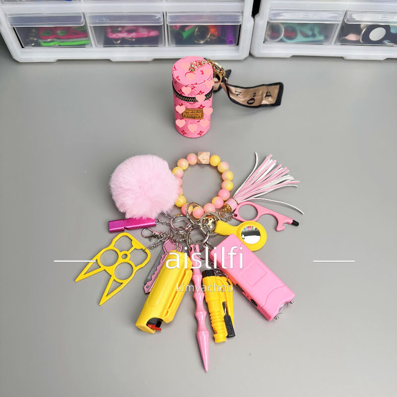 Original Beaded Bracelet Self Defense Key Chain 12 Pieces