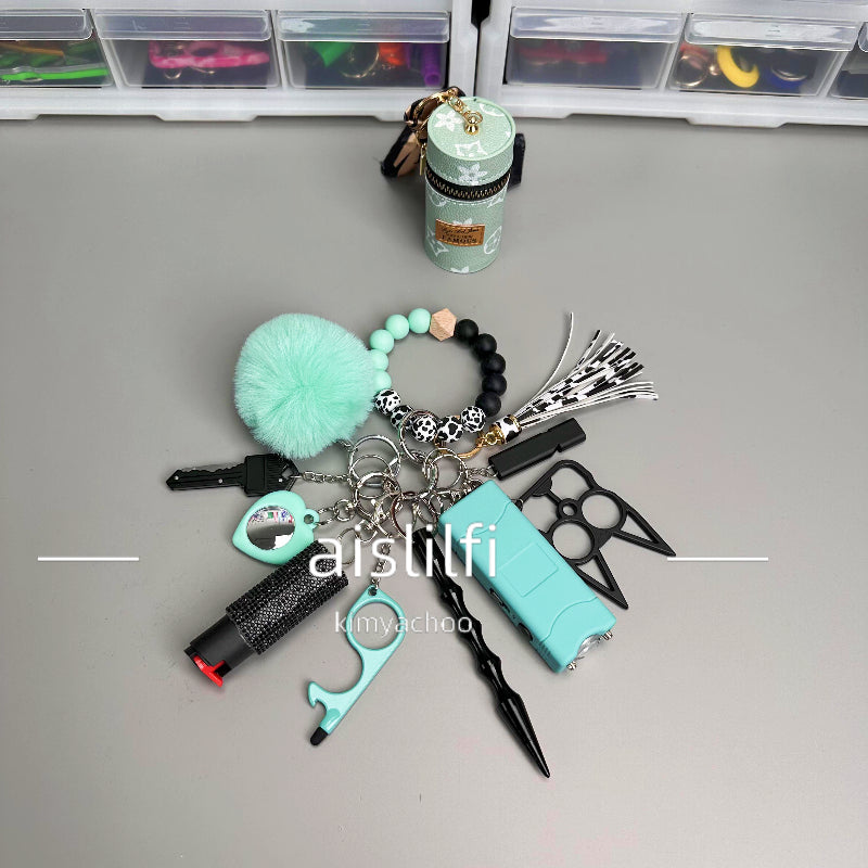 Original Beaded Bracelet Self Defense Key Chain 12 Pieces