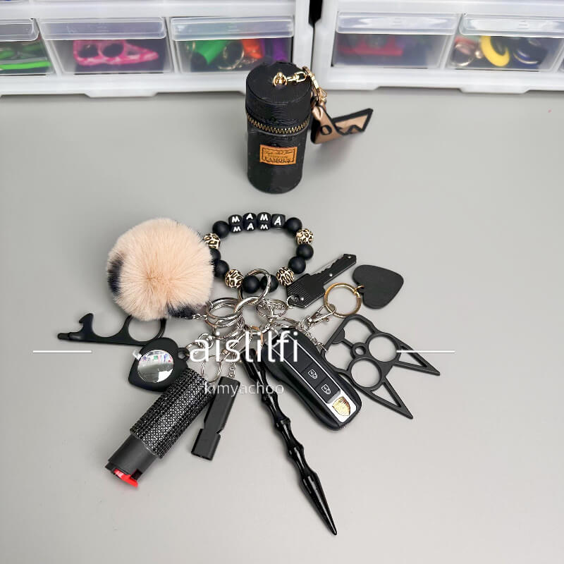 Original Beaded Bracelet Self Defense Key Chain 12 Pieces