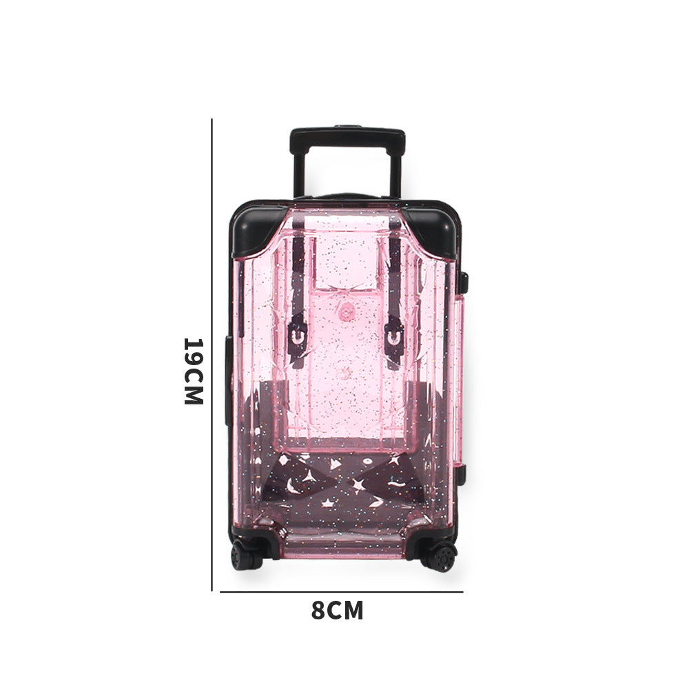 Perlmuttfarbener Koffer mit Diamantdeckel