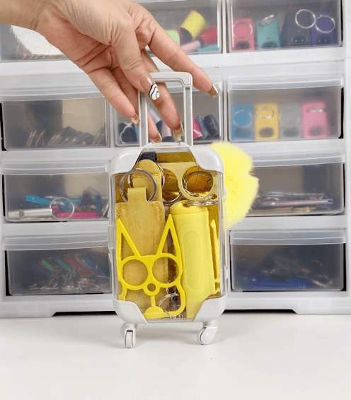 Mini keychain suitcase design keychain self-defense keychain accessories 11