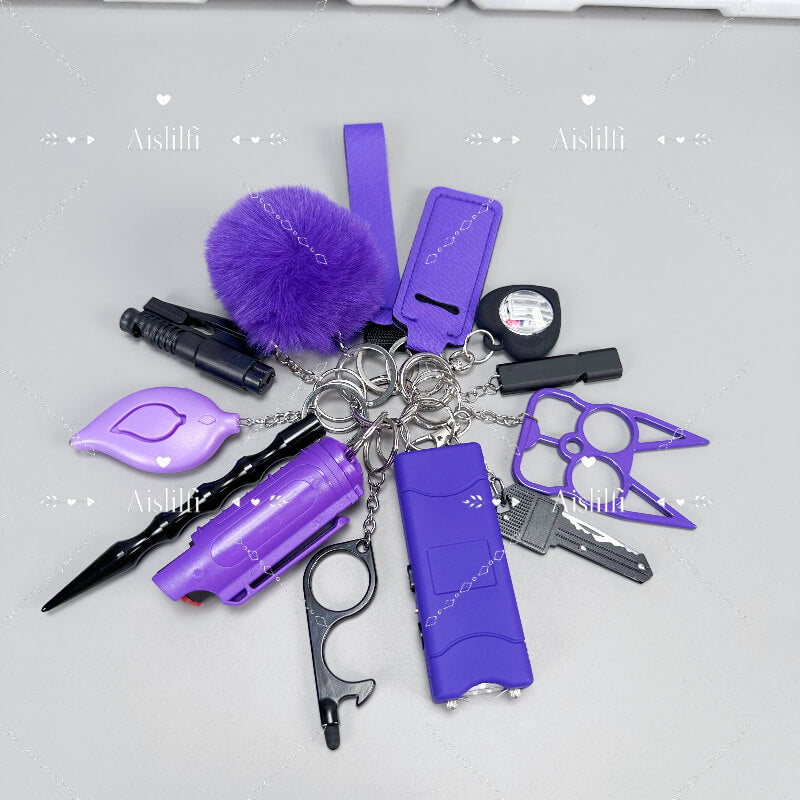 13-Piece Women's Self-Defense Keychain Kit