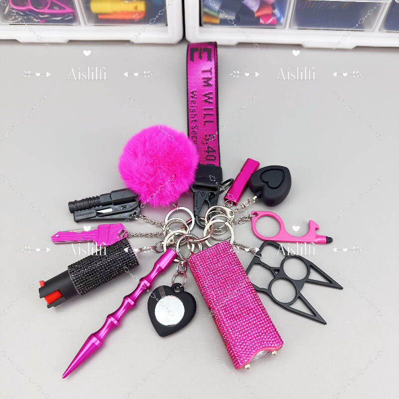 12 Piece Two Color Self Defense Keychain Kit