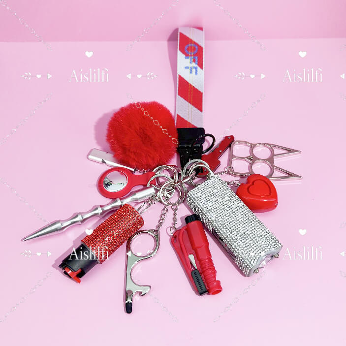 12 Piece Two Color Self Defense Keychain Kit
