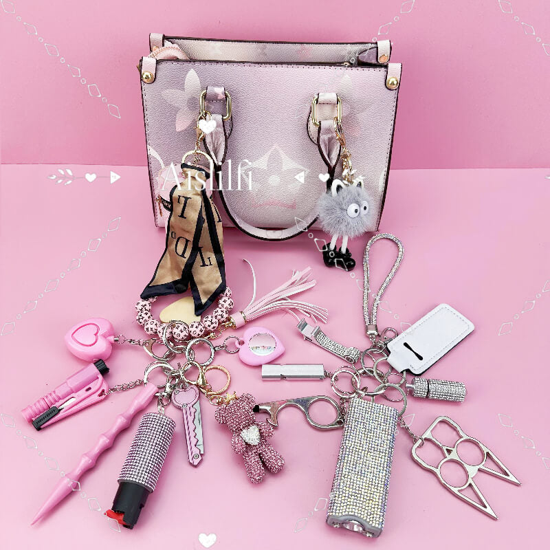 19-Piece Handbag Self-Defense Keychain Kit
