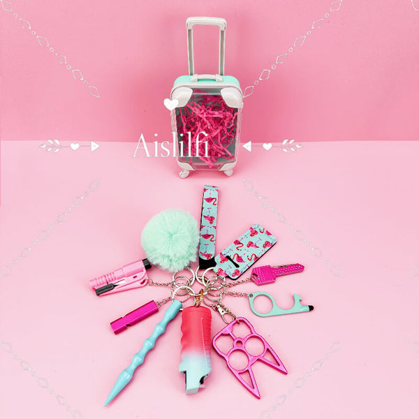 Mini keychain suitcase design keychain selfdefense keychain accessori