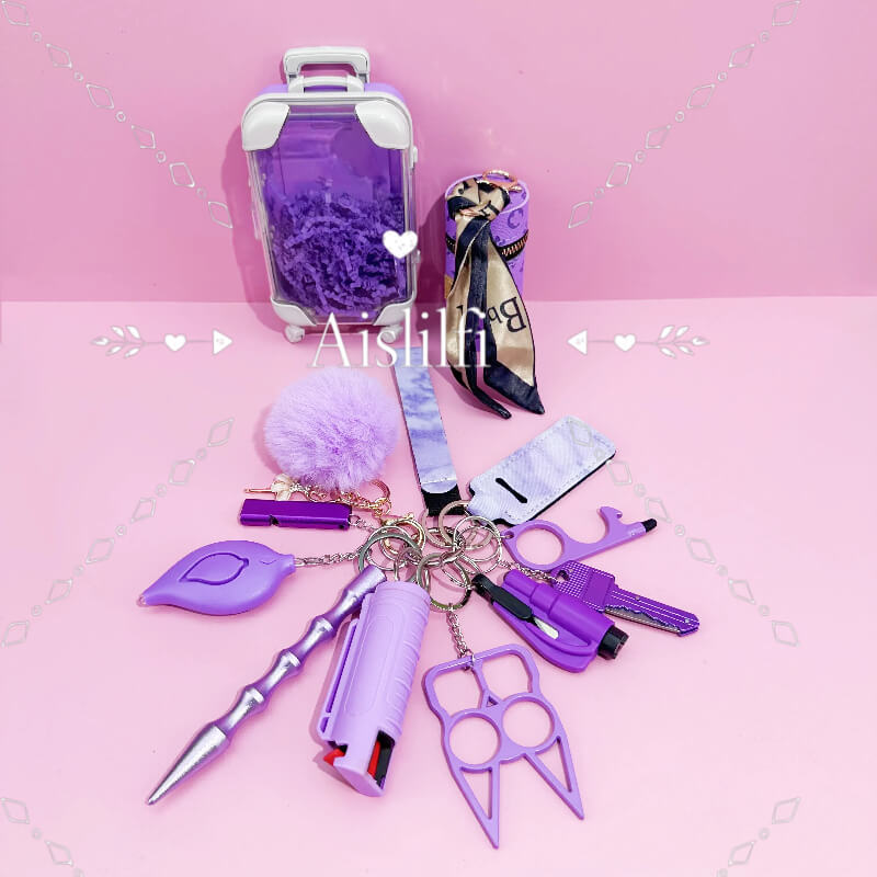 Mini Suitcase Self-defense Key Chain 13 Pieces