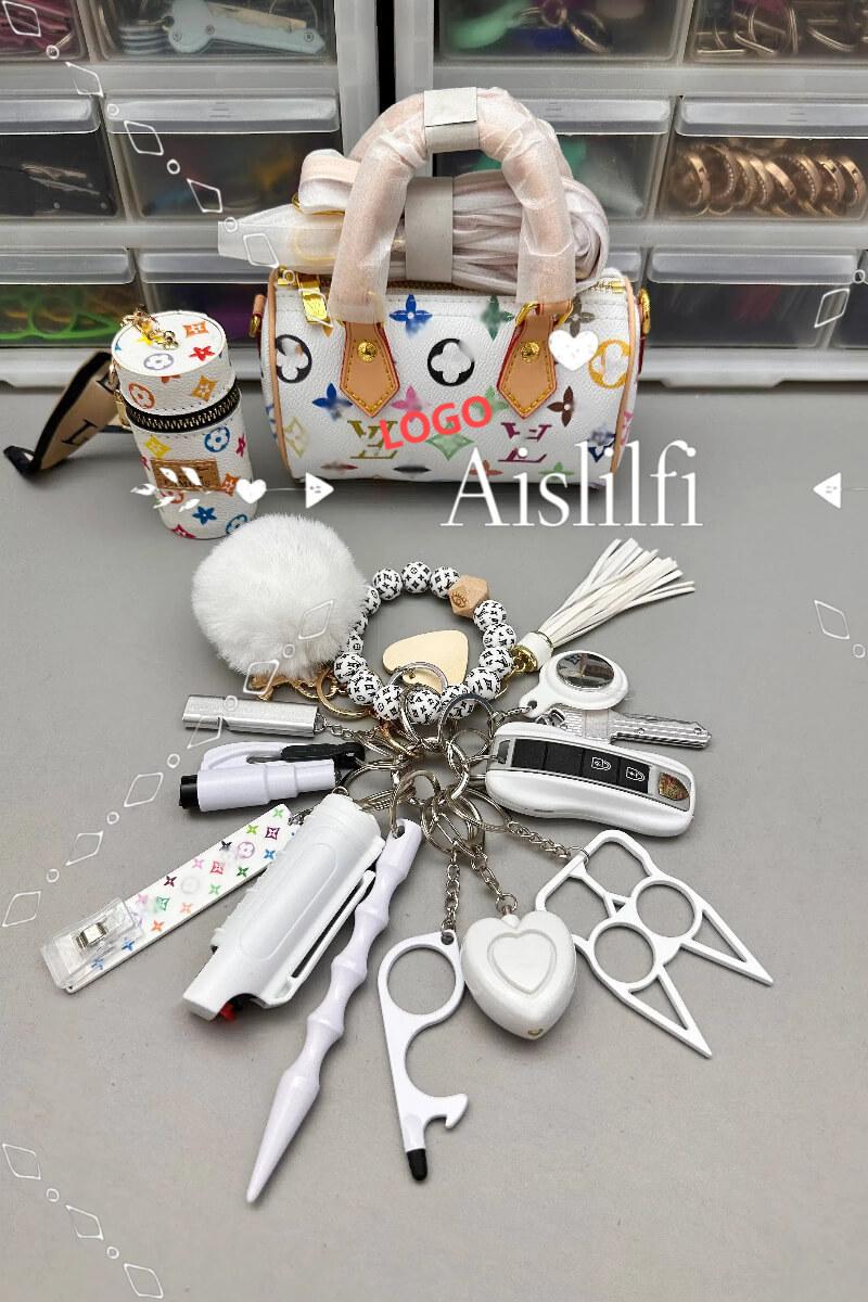 2025  New Tri-Color Bag Self Defense Keychain Kit