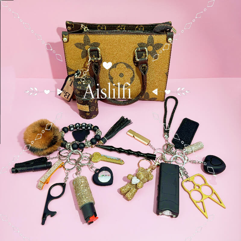 19-Piece Handbag Self-Defense Keychain Kit