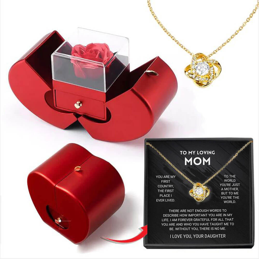 Mother's Day Rose Forever Necklace Gift Set