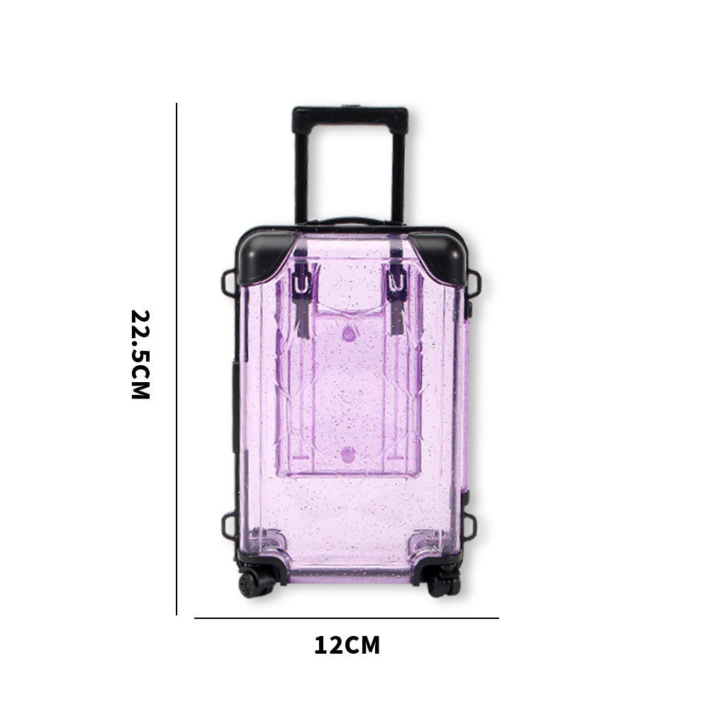 Perlmuttfarbener Koffer mit Diamantdeckel